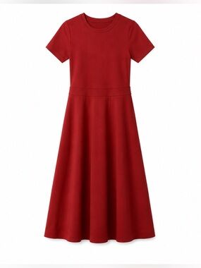 Veronica Beard Crimson Short-Sleeve Fit-and-Flare Dress